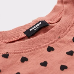 MONROW Kids Heart Crew Neck ANTIQUEROSE Best